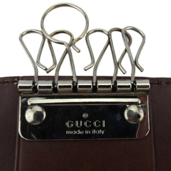 GUCCI key case logo leather Auth used E1610 - Picture 7 of 8